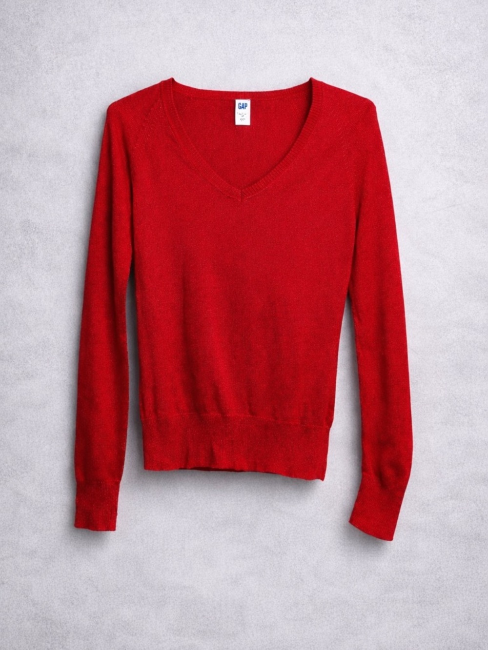 GAP Bright Red V-Neck Women's Sweater